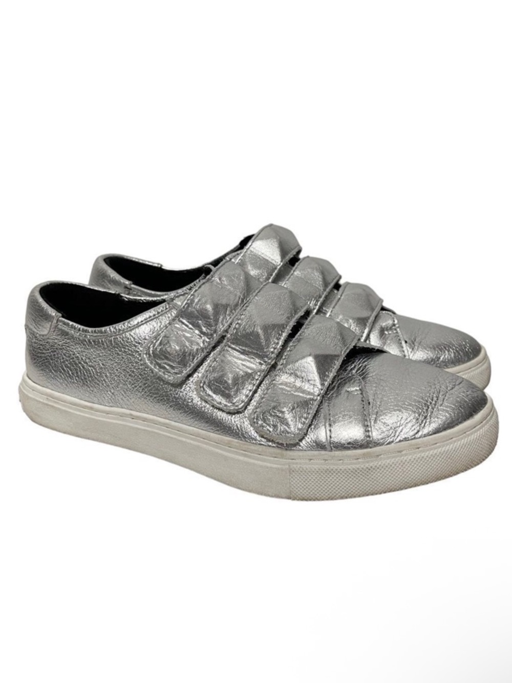 REBECCA MINKOFF Becky Silver Metallic Sneakers 7.5